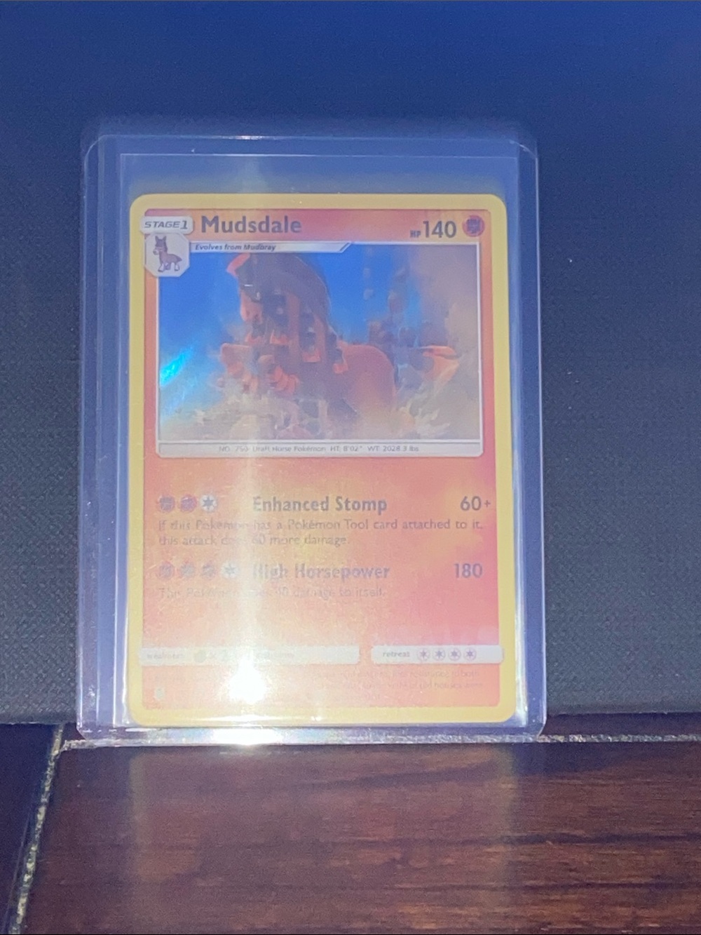 MUDSDALE Pokémon Holo Card - Orange/Yellow